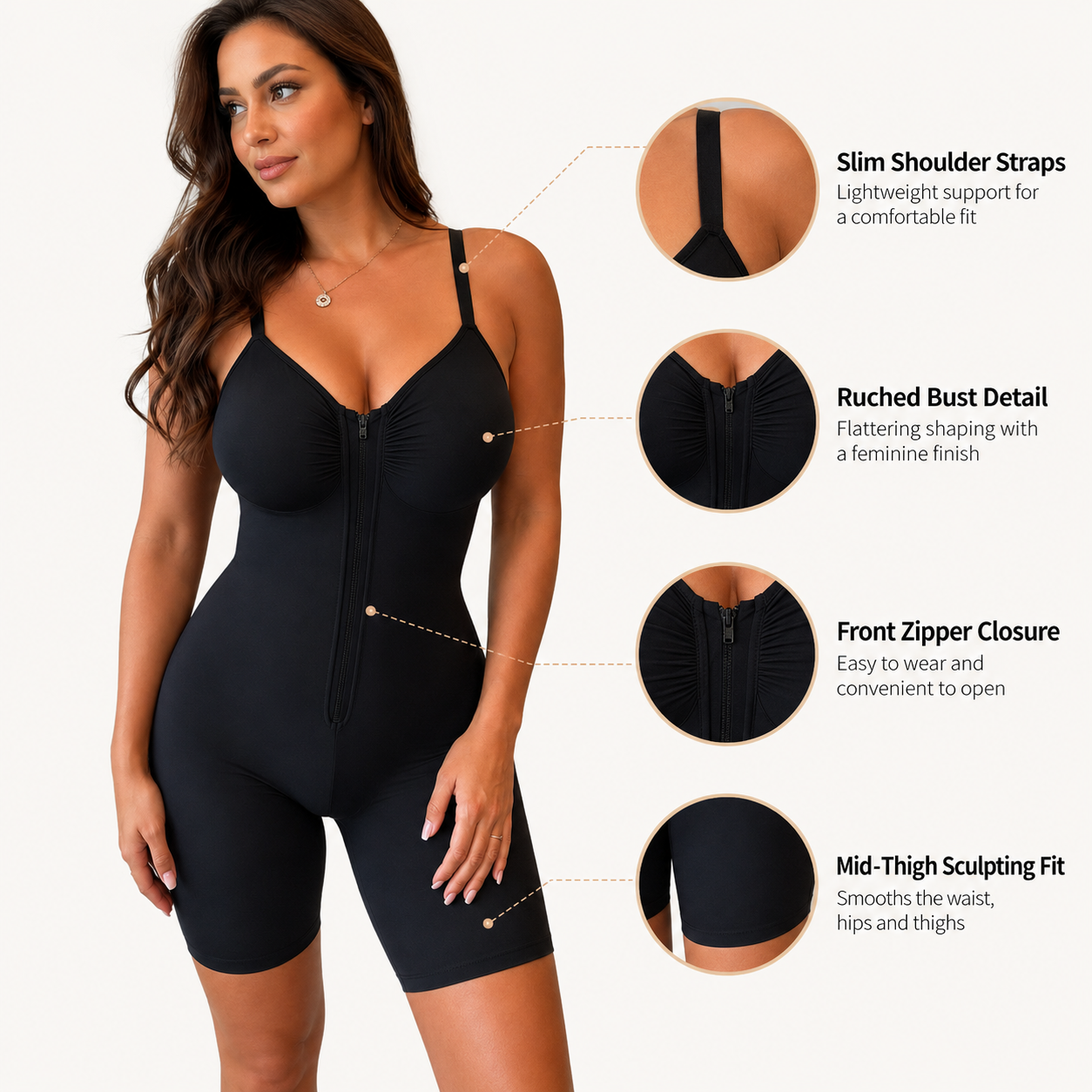 AYLA RUE Adjustable Tummy Control Bodysuit