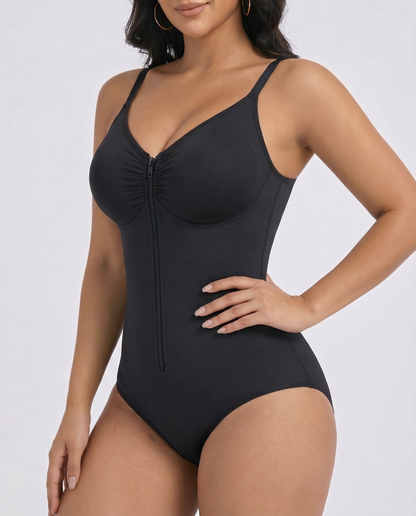 AYLA RUE Adjustable Tummy Control Bodysuit, close-up of the adjustable straps